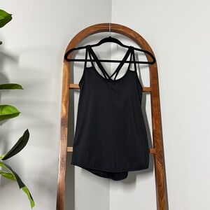 Athleta XS Black Full Force 2 in 1 Athletic Workout Tank Top